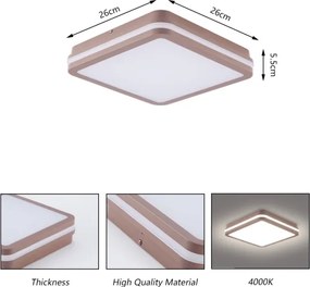 Brilagi -LED Plafoniera da esterno BENE LED/24W/230V 26x26 cm marrone IP54