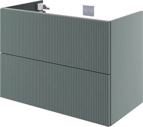 Mobile da bagno sottolavabo Neo Groove L90 X P48 X H70 due cassetti, verde salvia cannettato
