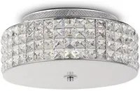 Plafoniera Contemporanea Roma Metallo-Cristallo Cromo 4 Luci 3W 3000K Luce Calda