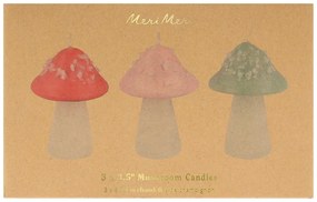 Candele in set da 3 pezzi Mushroom - Meri Meri