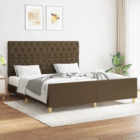 Giroletto Senza Materasso Marrone Scuro 160x200 Cm Tessuto /