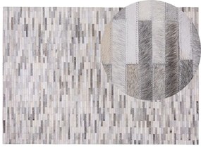 Tappeto in pelle in colore grigio 160 x 230 cm AHILLI Beliani