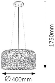 Rabalux 2163 - Lampadario ALESSANDRA 3xE27/60W/230V bianco
