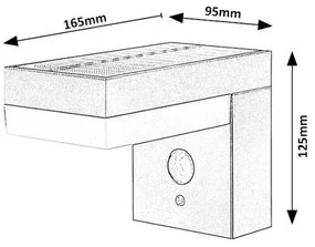 Rabalux 77009 - Luce solare a LED con sensore ZREBAR LED/6W/3,7V IP44