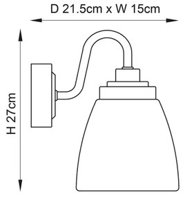Endon 77088-Applique da bagno ASHBURY 1xE14/4W/230V IP44 cromo lucido