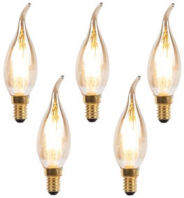 Set di 5 lampadine a fiamma LED dimmerabili E14 240V 3W 250lm