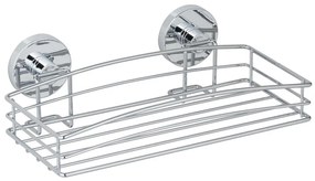 WENKO 20883100 - Mensola rotonda VACUUM-LOC in acciaio 26x15,3 cm cromo lucido