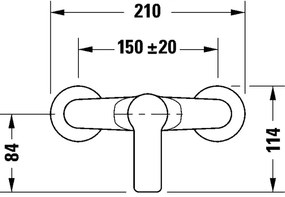 Duravit DC4230001010 - Miscelatore bidet a parete D-CODE, cromato lucido