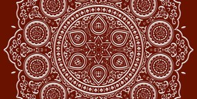 Quadro su tela – Mandala etnica delicata in bordeaux