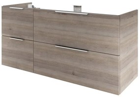 Mobile da bagno sotto lavabo SENSEA Neo grigio / argento lucido L 135 x H 64 x P 48 cm 4 cassetti, lavabo non incluso