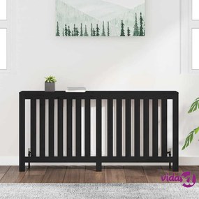 vidaXL Copertura Termosifone Nera 169x19x84 cm Legno Massello di Pino