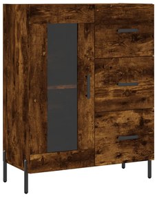 Credenza rovere fumo 69,5x34x90 cm in legno multistrato