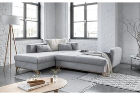 Divano angolare grigio chiaro allungabile/con contenitore (con penisola a sinistra/a L) Scandic Lagom – Miuform