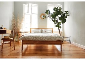 Letto matrimoniale in rovere con testiera imbottita 180x200 cm Pola - The Beds