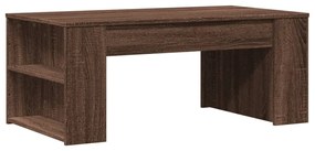 Tavolino salotto rovere marrone 102x55x42 cm legno multistrato