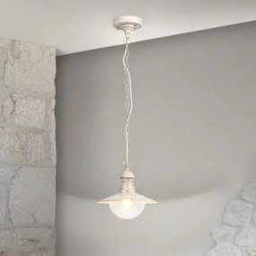 Brilagi - Lampada a sospensione da esterno MOLDE 1xE27/60W IP44 bianco/patina