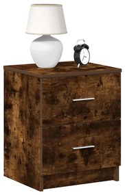 Comodini 2 Pz Con 2 Cassetti Rovere Fumo 40x36x50 Cm /