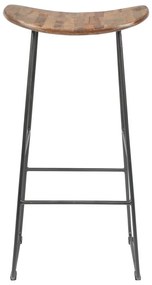 Sedia da bar di colore naturale in teak massiccio (altezza della seduta 76 cm) Tangle – White Label