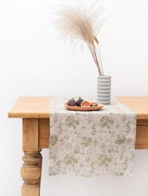 Runner da tavolo in lino fatto a mano Botany on Light