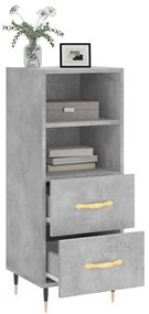 Credenza grigio cemento 34,5x34x90 cm in legno multistrato