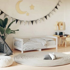 Giroletto Per Bambini Bianco 70x140cm İn Legno Massello Di Pino /
