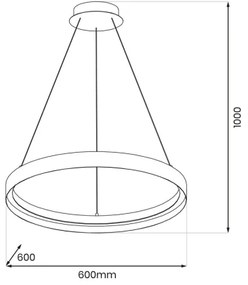 Lampadario LED a sospensione con filo ORBITA LED/52W/230V bianco/nero