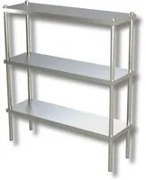 Scaffale 170x50x150 scaffalatura 3 ripiani lisci acciaio inox cucina ristorante pizzeria RS7698