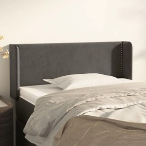 Testiera Ad Orecchio Grigio Scuro 83x16x78/88 Cm İn Velluto /