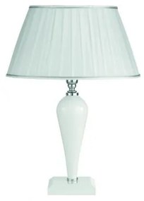 Lampada da tavolo h44 in vetro a ravel bianco-oro lt.ravel-bco