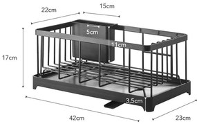 Scolapiatti in filo nero Tower - YAMAZAKI