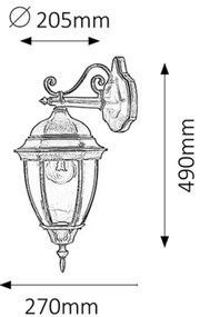 Rabalux 8381 - Applique da esterno TORONTO 1xE27/100W/230V