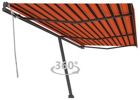 Tenda Da Sole Autoportante Manuale 600x300 Cm Arancione Marrone /