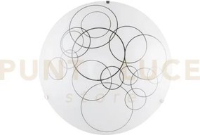 Plafoniera karma bianca e nera 3 luci attacco e27 40x40x10,5cm in v...