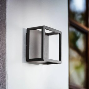 Applique da esterno Lucande LED Thorvid, nero, alluminio, 18 cm