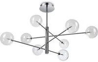 Sospensione Contemporanea Equinoxe Metallo Cromo 8 Luci 2W 3000K Luce Calda