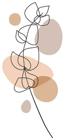Quadro su tela – Foglia minimalista su sfondo bianco No1