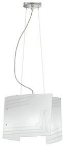 Lampadario Neoclassico Concept cromo paralume bianco 2x E27 Ø45cm LUCE AMBIENTE DESIGN