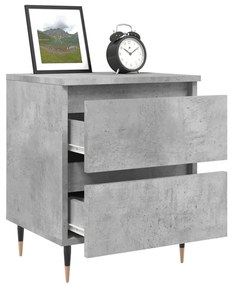 Comodini 2pz Grigio Cemento 40x35x50 cm in Legno Multistrato