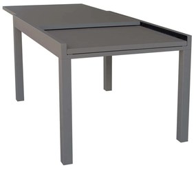 JERRI - set tavolo in alluminio cm 135/270 x 90 x 75 h con 6 poltrone Lotus