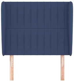 Testiera ad orecchio blu 93x23x118/128 cm in tessuto