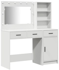 Set di 2 pezzi di toeletta  con led in legno ingegnerizzato bianco