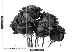 Carta da parati Rose nere 104x70 cm