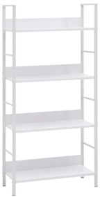 Scaffale Libri 4 Ripiani Bianco 60x27,6x124,5 Legno Multistrato /