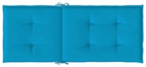 Cuscini per Sedie 4 pz Blu 120x50x3 cm in Tessuto