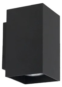 Lampada da parete moderna nera quadrata 2 luci - Sandy