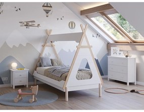 Letto per bambini in legno di pino bianco 90x190 cm Nora - Marckeric