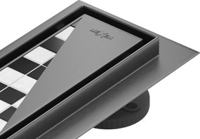 Mexen Flat 360° M13 scarico lineare rotante 2 in 1 90 cm, grigio canna spazzolato - 1E10090-40