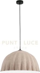 Lampadario a sospensione midi in feltro kaki e bianco cavo 2m paral...