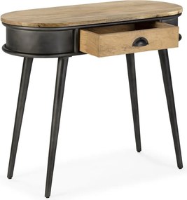 Tavolo consolle nero/di colore naturale 38x90 cm Delhi – MOME