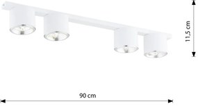 Lampadario da Soffitto in Acciaio AR111 NANO 4 Nero/Bianco 4xAR111 Colore del corpo Bianco